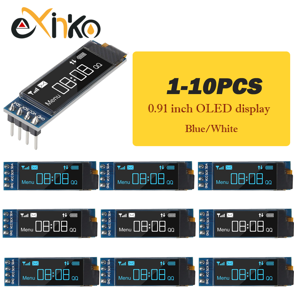 I2C Lcd Display - 1-10個 0.91インチ OLEDディスプレイモジュール 白/青 OLED 128X32