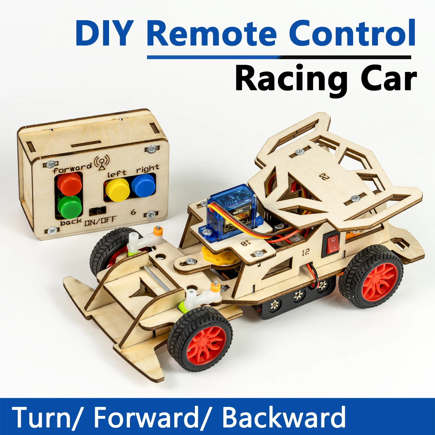 Diy Electronics Projects For Students - DIY リモートコントロールステアリングカーキット - 学校の学生向けの電子プロジェクト、STEM 教育玩具、組み立てモデル材料