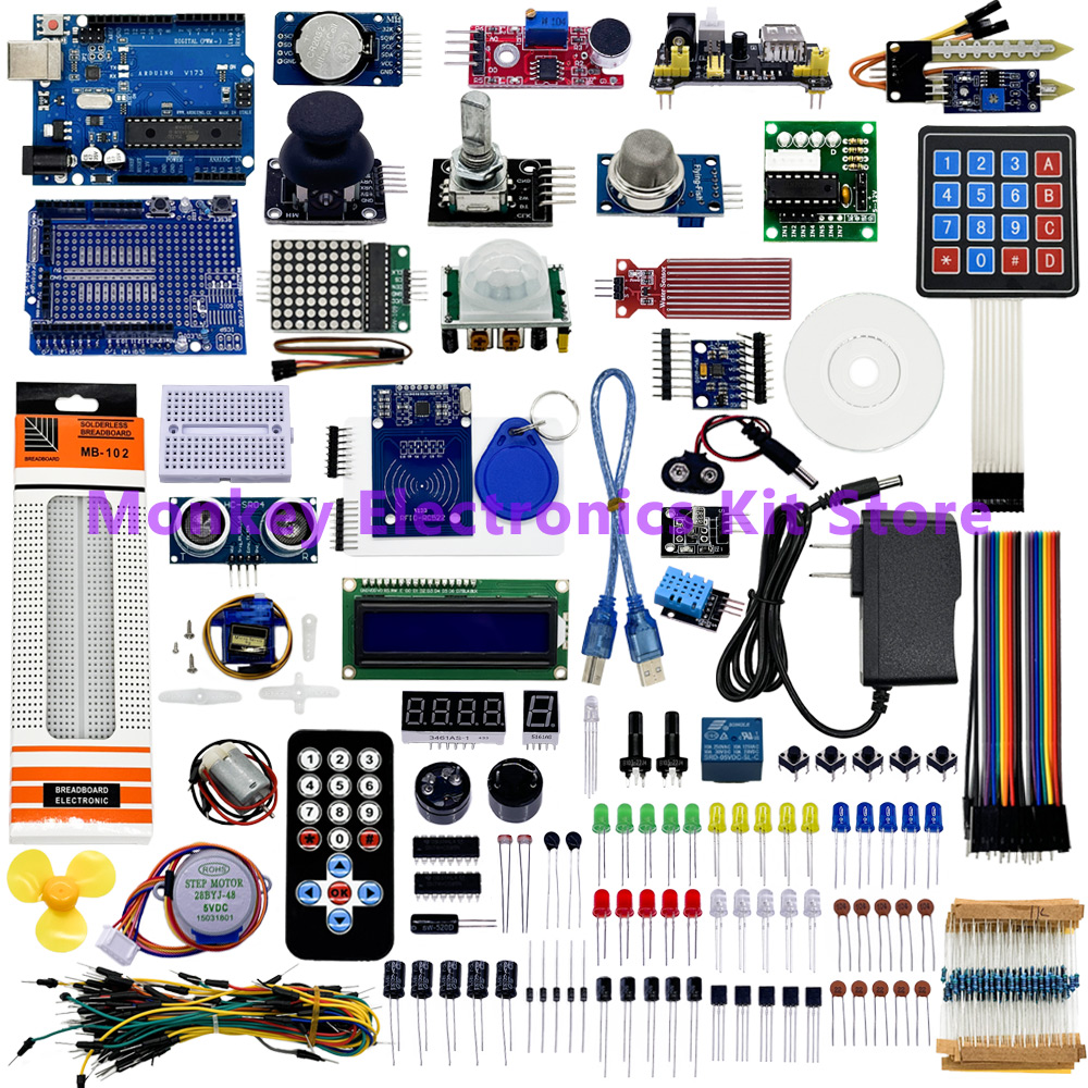 Diy Electronics Projects For Beginners - Arduino Uno/R3 ボードプログラミングプロジェクト DIY エレクトロニクスラボ用の最も完全なキット ATmega328P
