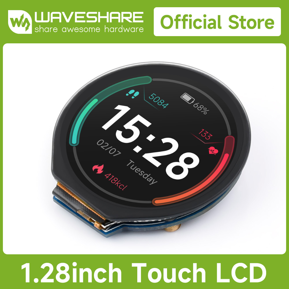 I2C Lcd Display - Waveshare 1.28 インチラウンド LCD ディスプレイモジュール、タッチパネル付き、240×240 解像度、IPS、SPI