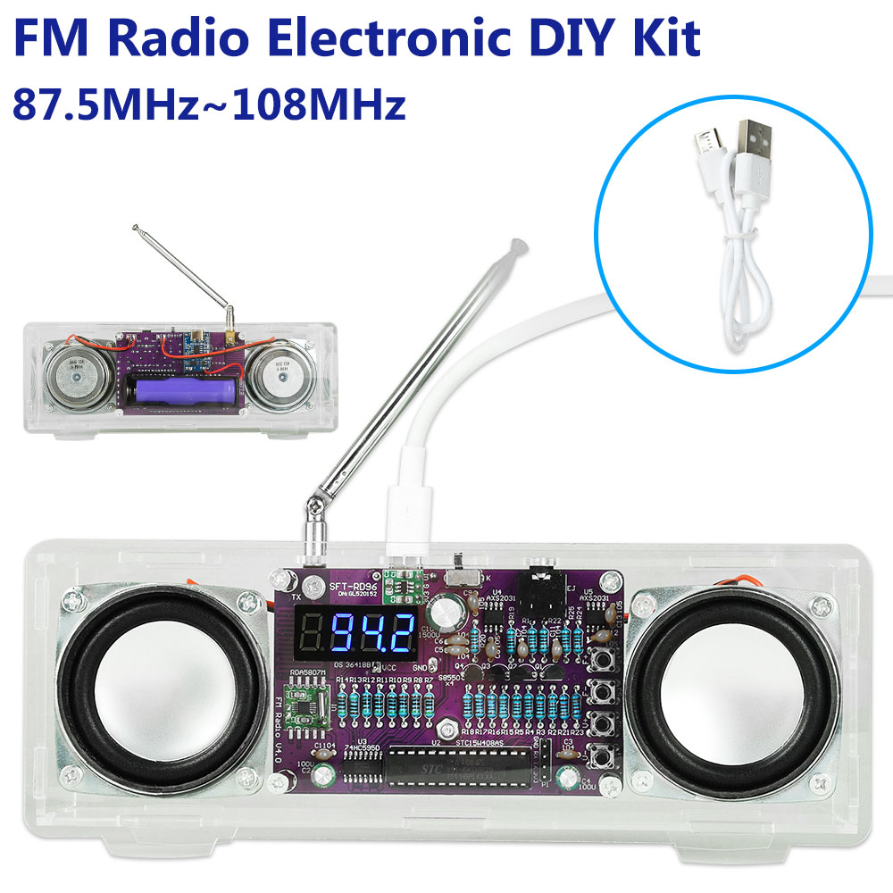 Diy Electronics Youtube Channel - FMラジオ電子機器 87.5MHz～108MHz はんだ付け練習用電子DIYキット デュアルチャンネルデジタルチューブ オーディオ学習用