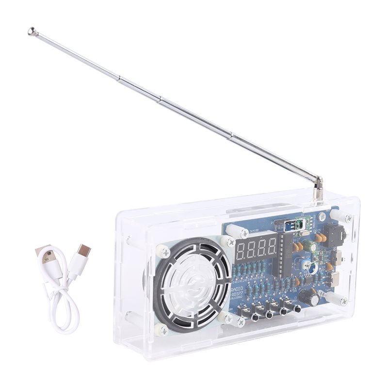 Diy Electronics Projects For Beginners - Y43A-初心者向けエレクトロニクスDIYキットFMラジオ用調整可能な周波数87.5-108Mhz Mhz練習用プロジェクトボードRDA5807M Mod