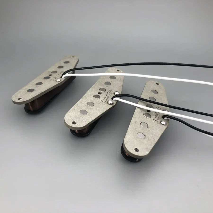 Diy Electric Guitar Electronics - ヴィンテージ V70 SSS 手巻きアルニコ 5 ギターピックアップグレーボトムプレートプレーンエナメルワイヤー