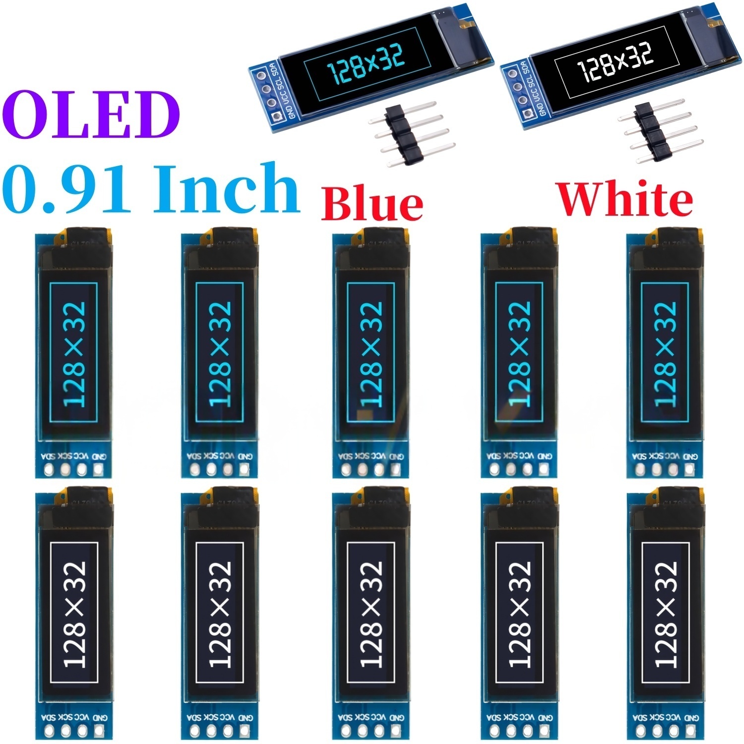 I2C Lcd Display - XZG 1-20個入り 0.91インチ 128x32 IIC I2C