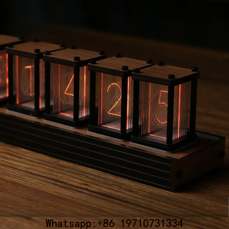 Diy Electronics Gift Ideas - ニキシー管時計 DIY テーブルクロック LED 電子デスクトップテーブルデジタル時計高級金属デスククロック装飾品ギフトアイデア
