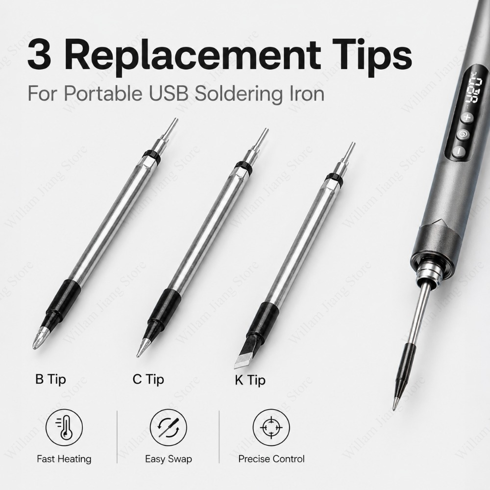 1/3 個の USB はんだごて交換用チップ 5V 加熱チッ - Flux Pen Electronics のレビューと価格
