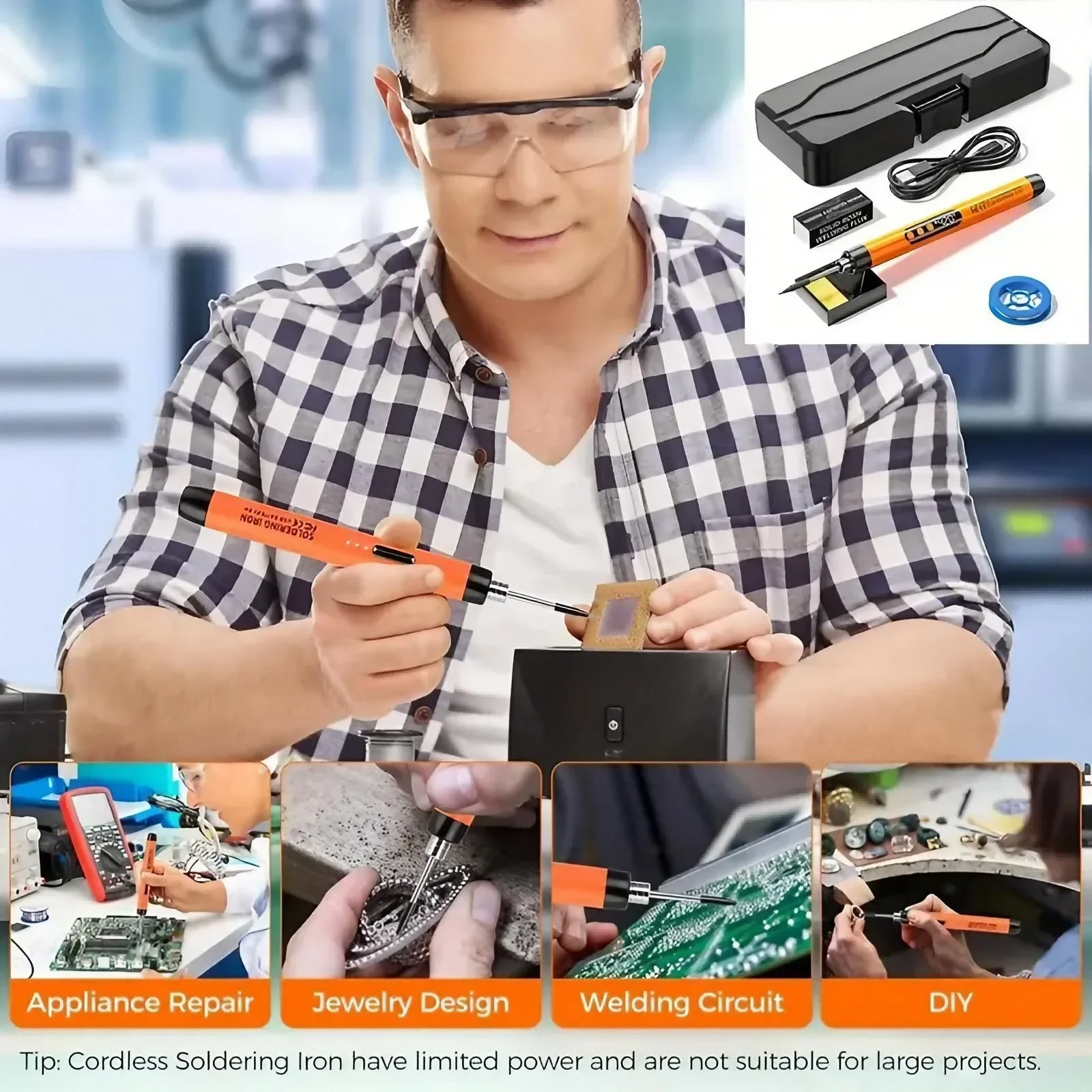 精密充電式ミニはんだごて、温度調節可能、電気DIY電子修理は - Diy Electronics Bench のレビューと価格