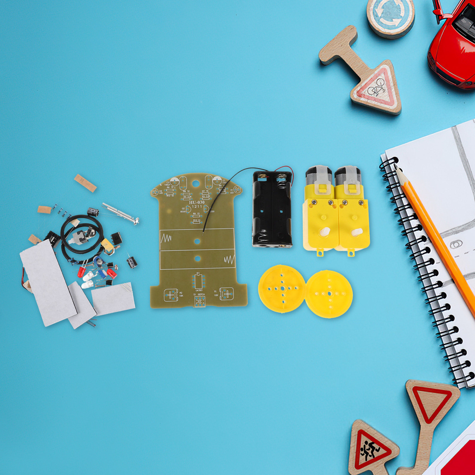 初心者向けラインフォローロボットカーキット 1セット STE - Diy Electronics Projects For Beginners のレビューと価格