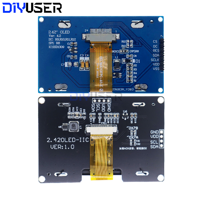 DIYUSER 2.4インチ 2.42インチ 128x64  - I2C Lcd Display のレビューと価格