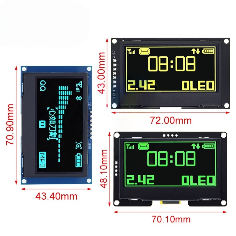 2.4インチ 2.42インチ 128x64 OLED LCD - I2C Lcd Display のレビューと価格