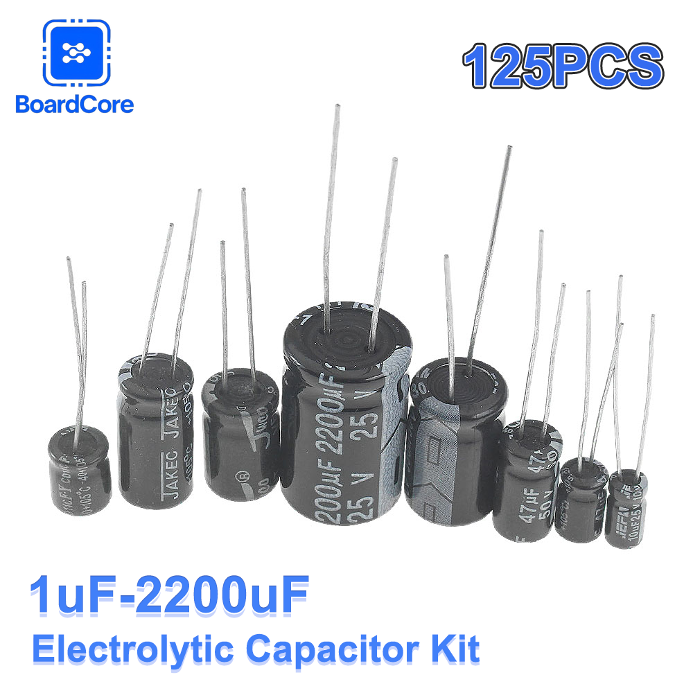 25 値 125 個電解コンデンサキット 1μF-2200μ - Hobby Diy Electronics Kit のレビューと価格