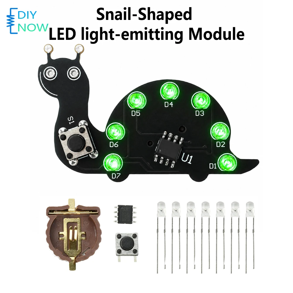 カタツムリ型LED流れる光溶接練習ボードはんだ付け練習キット - Diy Electronics Projects For Beginners のレビューと価格