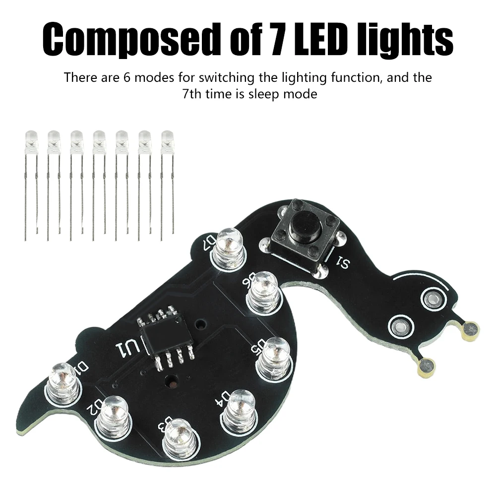 カタツムリ型LED流れる光溶接練習ボードはんだ付け練習キット - Diy Electronics Projects For Beginners のレビューと価格
