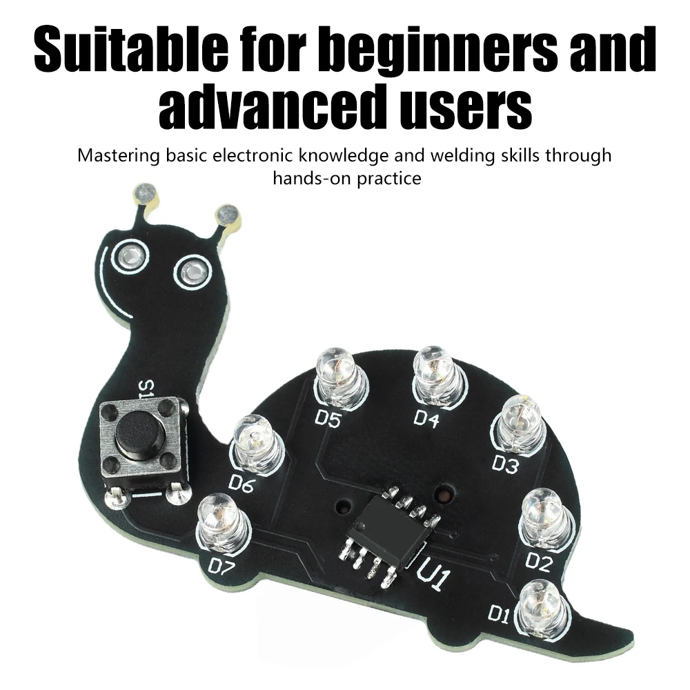 カタツムリ型LED流れる光溶接練習ボードはんだ付け練習キット - Diy Electronics Projects For Beginners のレビューと価格