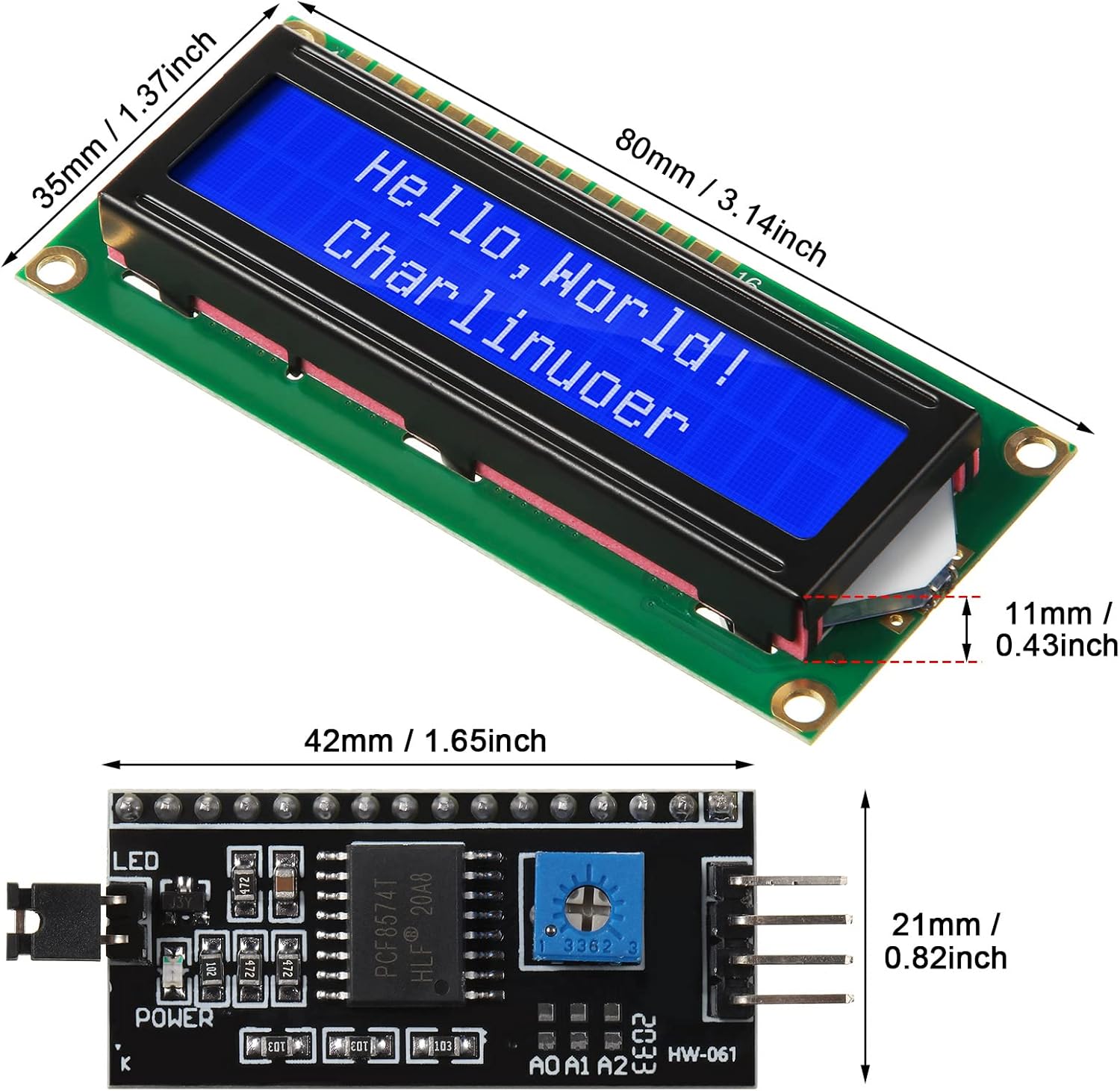1セット 1602 LCD 20*4 ブルースクリーン I2 - I2C Lcd Display のレビューと価格
