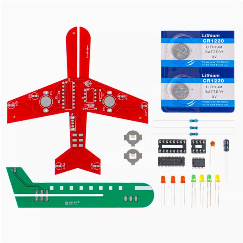 LED点滅付きDIY飛行機電子キット、シミュレーション航空機 - Diy Electronics Projects For Students のレビューと価格