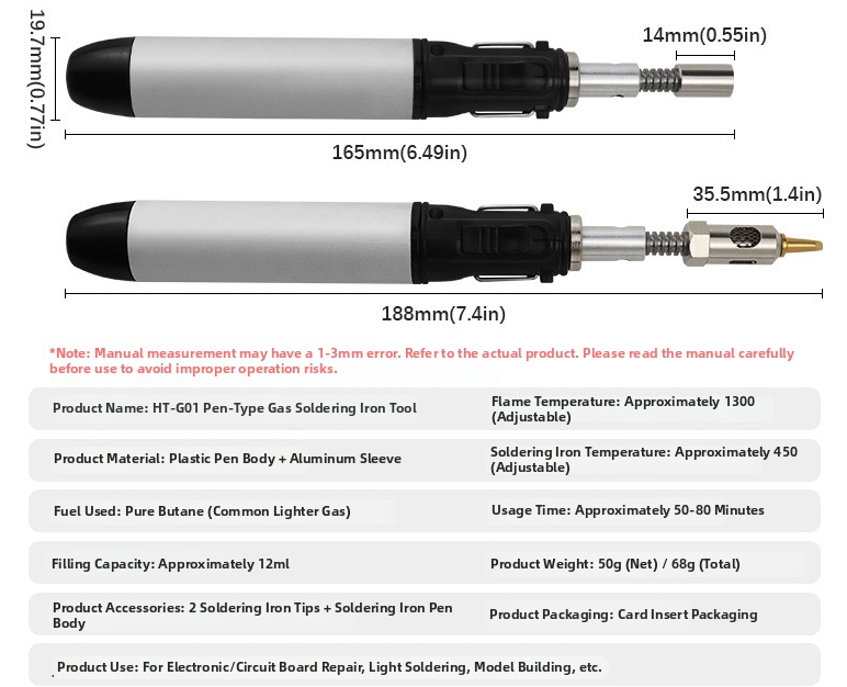 ポータブルブタンガスはんだごてペン、調整可能な火炎先端付き、 - Flux Pen Electronics のレビューと価格